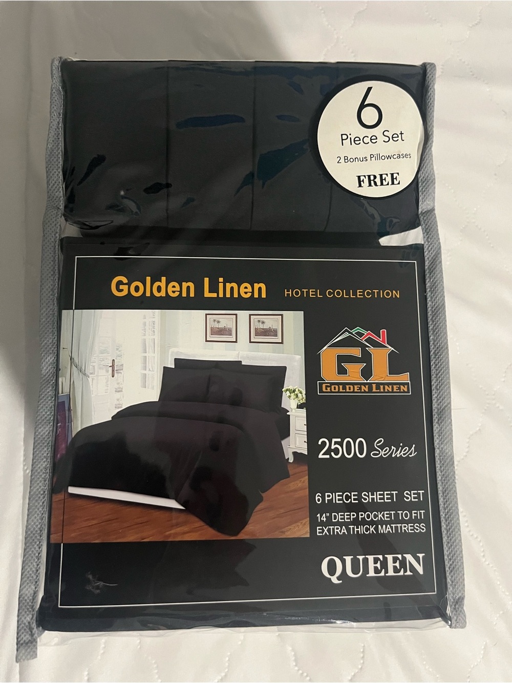 Queen 6-Piece Sheet Set in Black